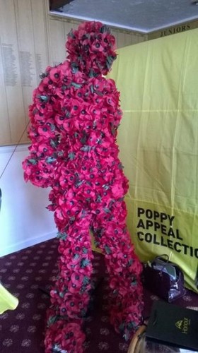 A Statue made from Poppies