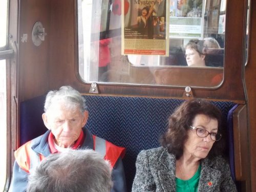 Harry & Eileen on The Norton Manor Steam Train