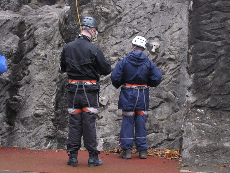 Nick and Andrew preparing to rock climb 30th October 2012