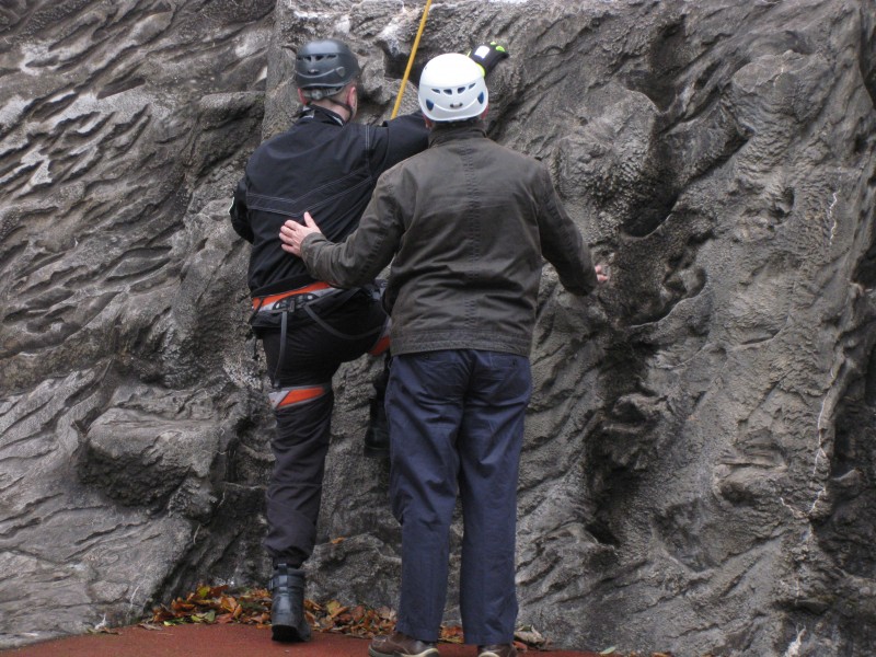 Nick and Russ at the bottom of the wall