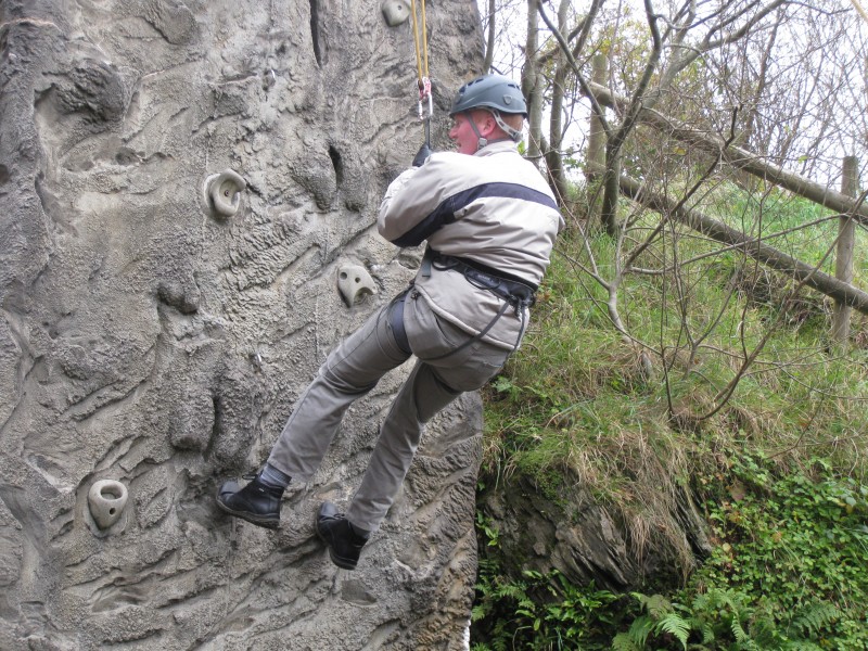 Paul abseiling down