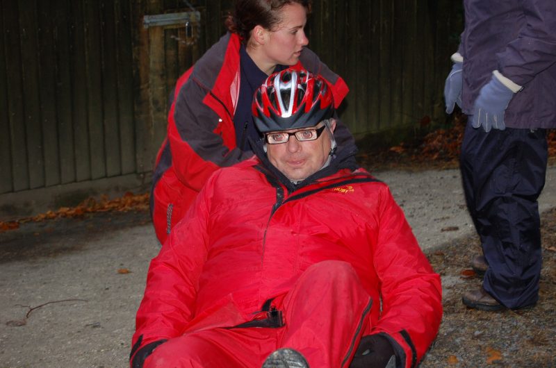 Rebecca and Ernest on one of the bikes