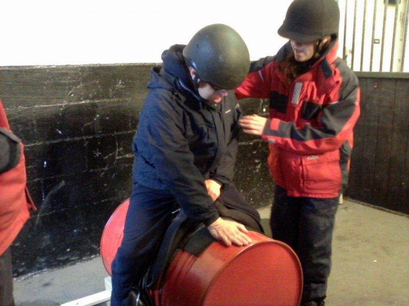 James on the horse drum