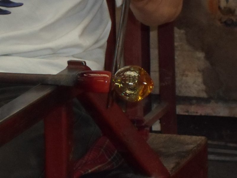 Glass being blown