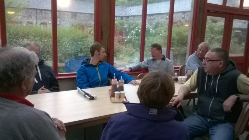 Russ, James, Alun, Andrew, Tony, Matthew and Jean in the conservatory