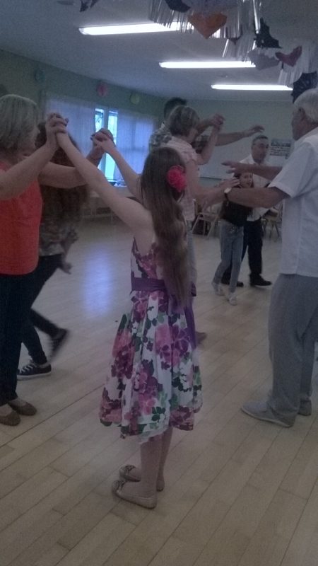 Gwen, Ernest's sister, Poppy and a few others dancing