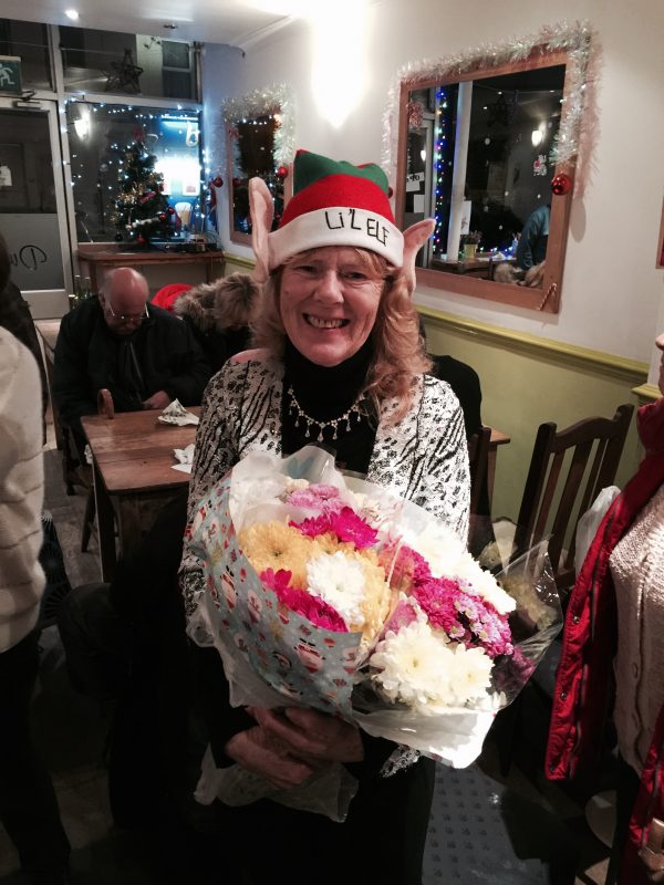 Aileen receiving her gorgeous bunches of flowers as a big &quot;Thank You&quot; from all the members. Wonderful!