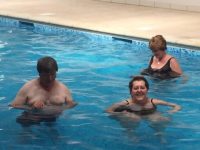 SWIMMING, OUR POOL, WRINGTON, SOMERSET MONDAY 27TH APRIL 2015