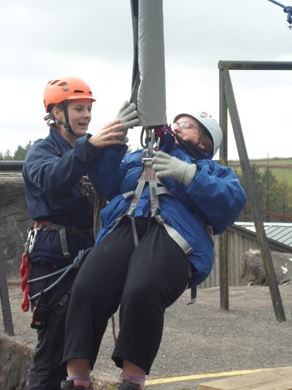 Jayne on the zip wire! Whatever will she try next.............