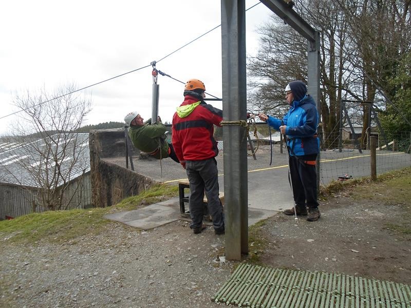 Tony with James holding the rope