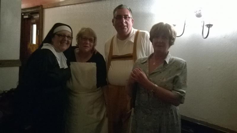 Kym, nun, Ann, Maria, Matthew,  wearing his laderhosen and Jean in her lovely dress?