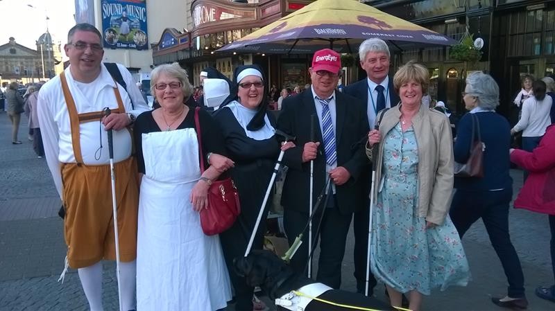 Outside the Bristol Hippodrome, ready for the fun night ahead!