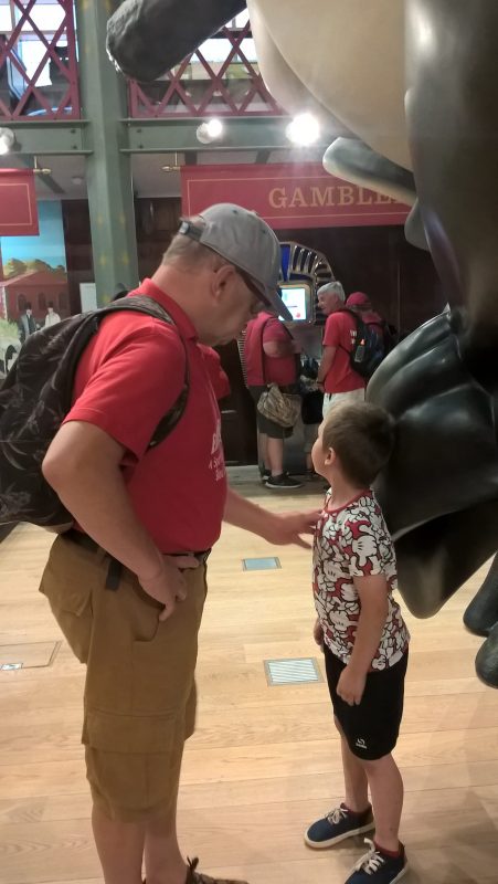 JAMES SPEAKING TO SAM BELOW THE HEAD OF BRUNEL.