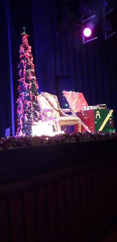 THE STAGE AT THE PLAYHOUSE, LADY JAYNE'S THRONE...