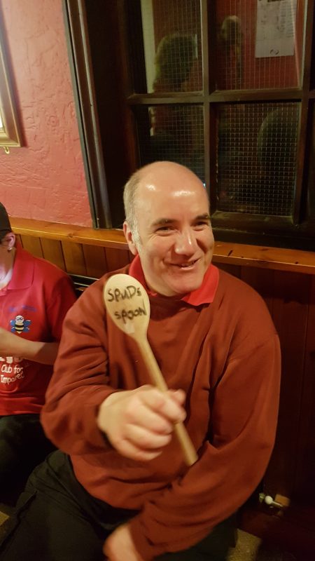 BRICK WALL WINNING THE &quot;WOODEN SPOON&quot;, SPUD'S SPOON