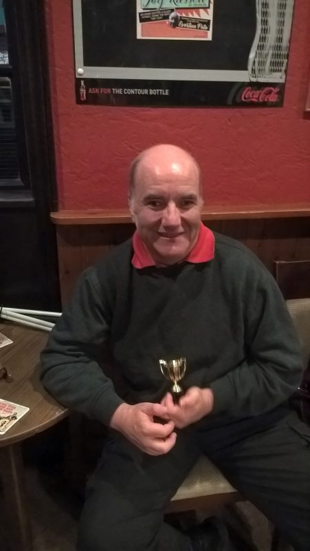 STEVE HOLDING HIS WINNERS CUP.