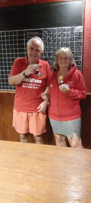 ANTHONY &amp; JULIE LOOKING PROUD HOLDING THEIR TROPHIES